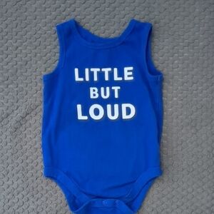 NWOT Garanimals Blue Baby Onesie with White Text